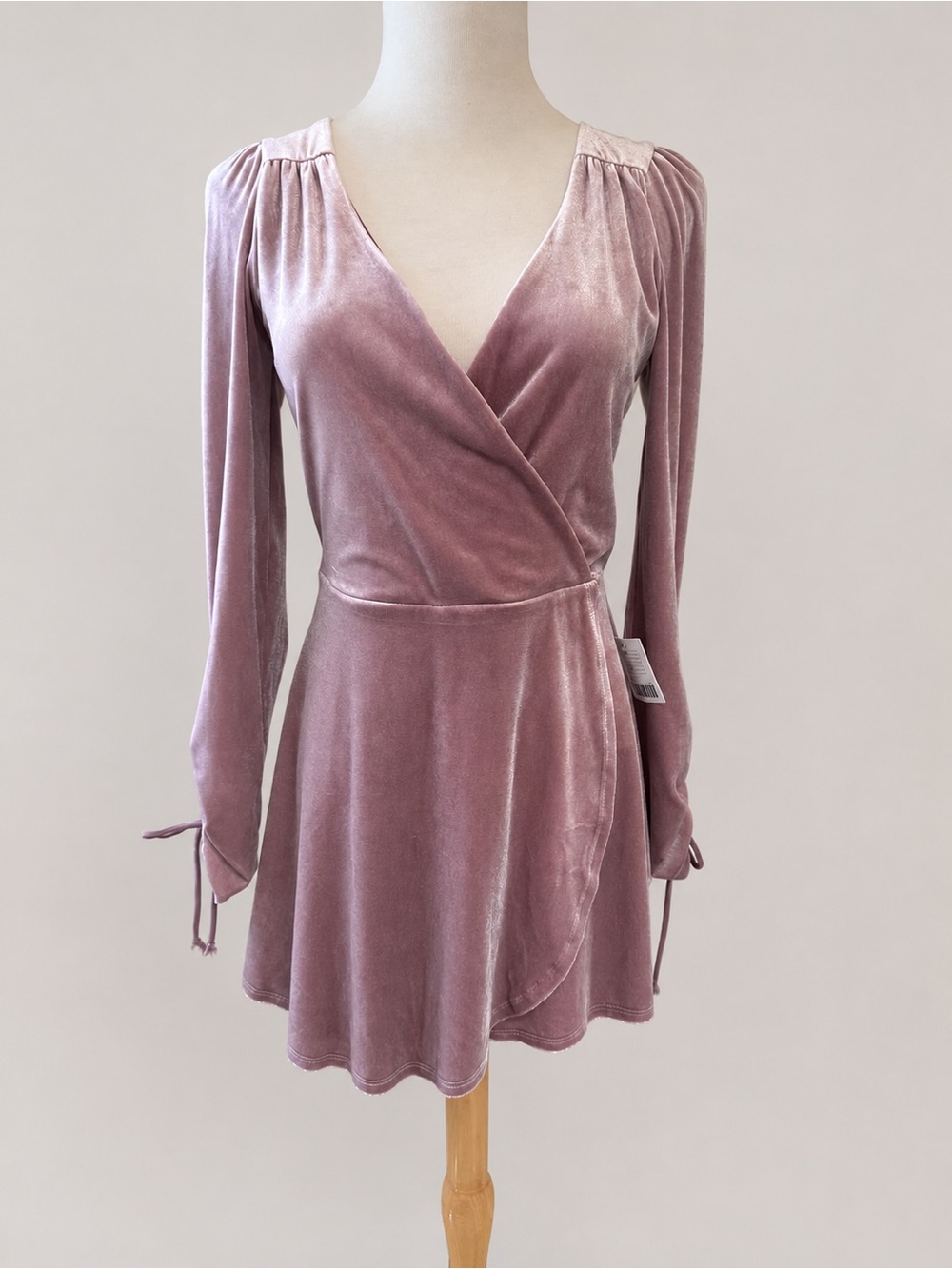 NWT Urban Outfitters Goldmine Mauve Velvet Wrap Romper S